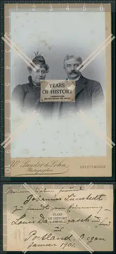CDV Foto älteres Ehepaar Geestemünde Bremerhaven 1901