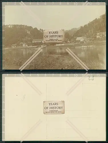 Foto AK Rathen Elbe Gasthof Rosengarten Gasthaus Biergartenterrasse 1940