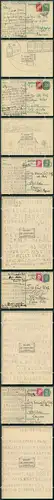 Postkarte 5x ganze Sache gelaufen 1926 Berlin Stockholm Paris auch mit Briefmar
