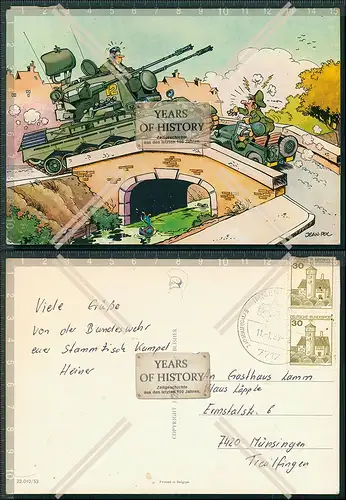 AK  Bundeswehr Panzer Tank auf Brücke Scherz Humor 