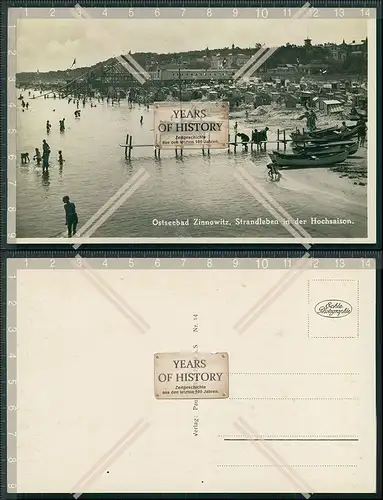 Foto  AK Ostseebad Zinnowitz Strandleben Hochsaison 1939