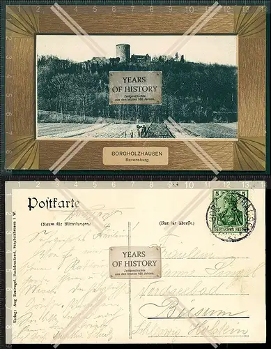 Orig. AK Halle Borgholzhausen Ravensburg 1906 nach Büsum Nordseebad gelaufen K