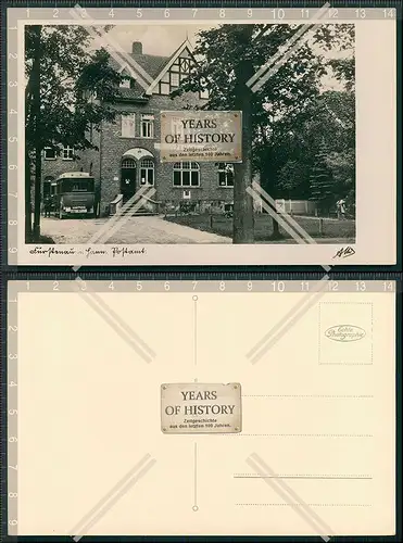 Foto AK Fürstenau in Hann. Postamt mit Fahrzeug zur Post Beförderung 1936 