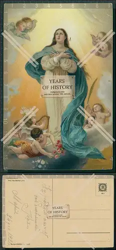 Künstler AK Lithographie 1905 Kinder Engel Harfe vm.