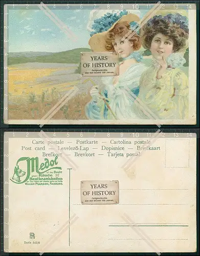 AK Reklame Werbung Medol Lithographie 1905 junge Damen im Sommer Karte mit Knic