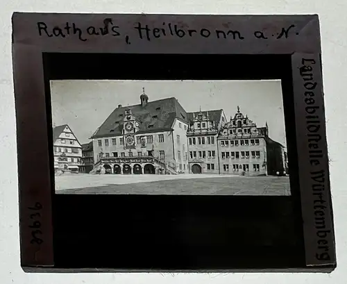 Dia 1936 Heilbronn am Neckar Rathaus 5 x 5 cm Landesbildstelle Württemberg