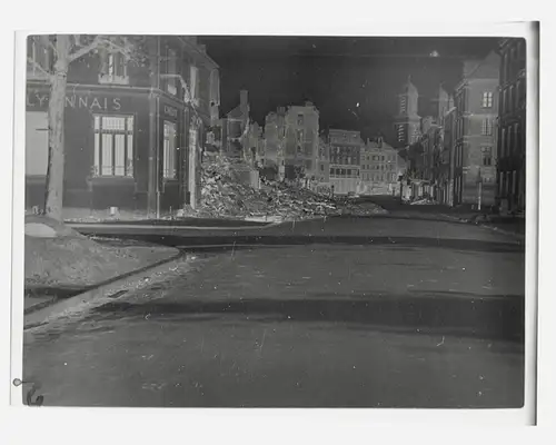 Original Negativ zerstört Stadt Lothringen Grand Est Moselle 1940