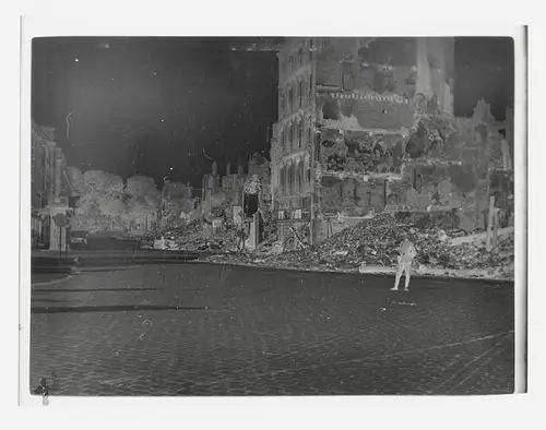 Original Negativ zerstört Stadt Lothringen Grand Est Moselle 1940-41