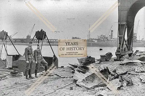 Repro Foto Hafen zerstört Belgien Frankreich Holland Niederlande