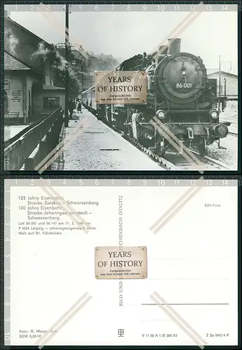 AK Dampflokomotive Halt auf Bahnhof Fährbrücke Lok 86 001 und 86 147 am 11.5.