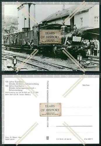 AK Dampflokomotive Bahnhof Lauter Sachsen Jubiläumszug mit Lok 98 7051 am 11.5