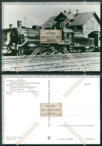 AK Dampflokomotive Lok 38 251 im August 1958 auf Bahnhof Wilkau-Haßlau