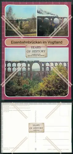 AK Dampflokomotive Eisenbahnbrücken im Vogtland Syratalbrücke, Sonderzug für