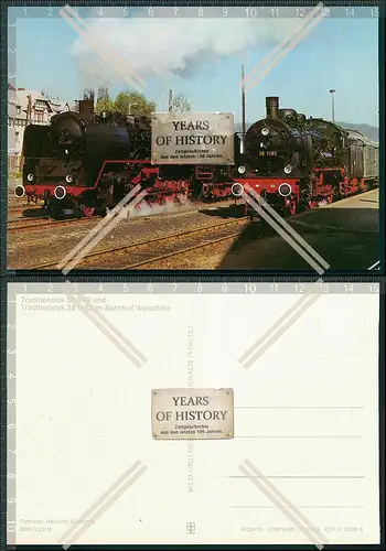 AK Dampflokomotive Bahnhof Weischlitz Traditionslok 50 849 undTraditionslok 38 