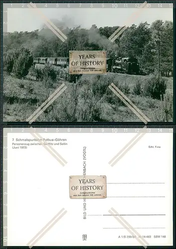 AK Dampflokomotive Schmalspurbahn Putbus-Göhren Personenzug zwischen Garftitz