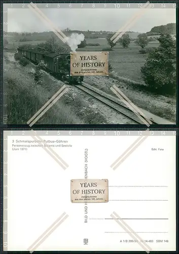 AK Dampflokomotive Schmalspurbahn Putbus-Göhren Personenzug zwischen Serams un