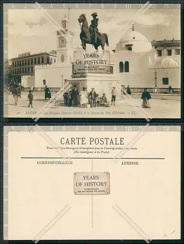 AK Alger La Mosquee Djemaa-Djedid et la Statue du Duc d Orleans 