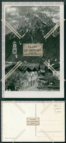 Foto AK Mittenwald in Bayern Straßenansicht Dorf mit Kirche