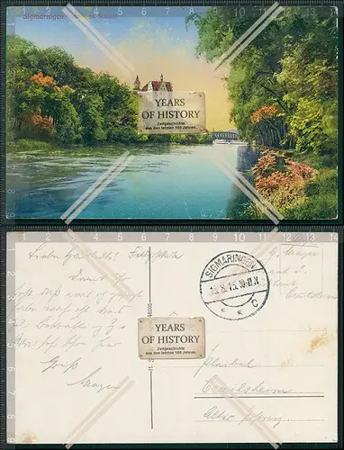 AK Sigmaringen Schloss Fluss und Brücke 1915 Feldpost gelaufen