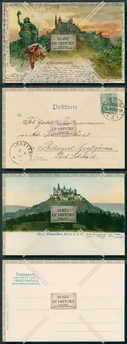 AK 2x Burg Hohenzollern Litho 1900 gelaufen