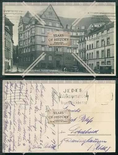 AK Bad Aachen Landesbad Vorderansicht 1934 gelaufen