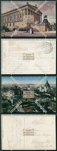 AK 2x Berlin Panorama vom Rathausturm uvm. 1916 Feldpost gelaufen
