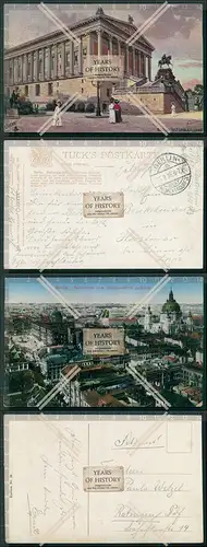 AK 2x Berlin Panorama vom Rathausturm uvm. 1916 Feldpost gelaufen 