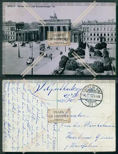 AK Berlin Pariser Platz und Brandenburger Tor Feldpost 1915 gelaufen