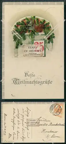 AK Weihnachten 25. Dezember Kalender 1917 gelaufen
