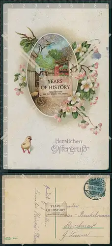 AK Litho Ostern Blumen 1921 gelaufen