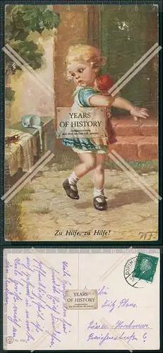 AK Mädchen mit Puppe zu Hilfe zu Hilfe 1929 gelaufen