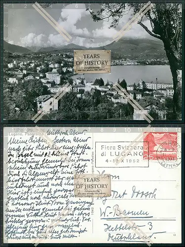 Foto AK Lugano Kanton Tessin Schweiz Panorama 