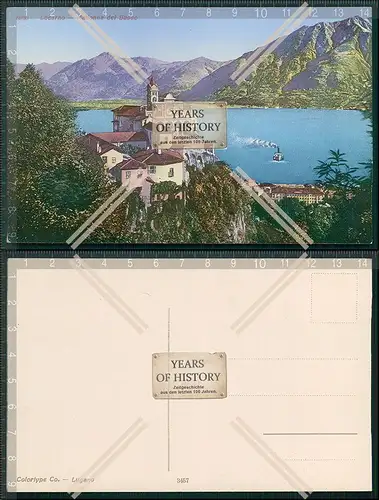 AK Schweiz Locarno Madonna del Sasso Dampfer 1909  