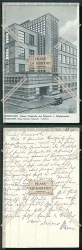 Orig. AK Warschau neues Gebäude des Telegraf u. Telefonamtes 1942
