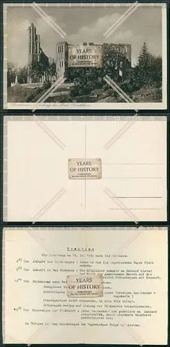 AK Klosterruine Limburg bei Bad Dürkheim mit Zettel Programm Sonderzug 1934 na