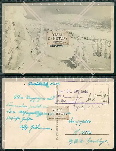 Foto AK Martinsbaude 1944 Stempel Martinova bouda Martinovka Riesengebirge Tsch