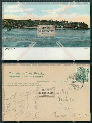 AK Helgoland Panorama 1907 gelaufen