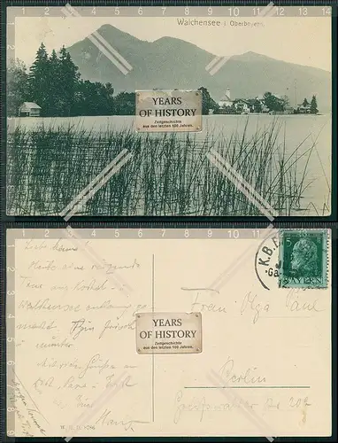 AK Walchensee Bayerische Voralpen Insel Sassau Gemeinde Kochel am See 1928 gel.