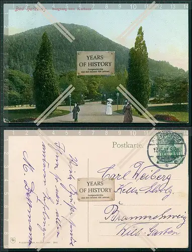 AK Bad Harzburg Burgberg vom Kurhaus 1910 gelaufen