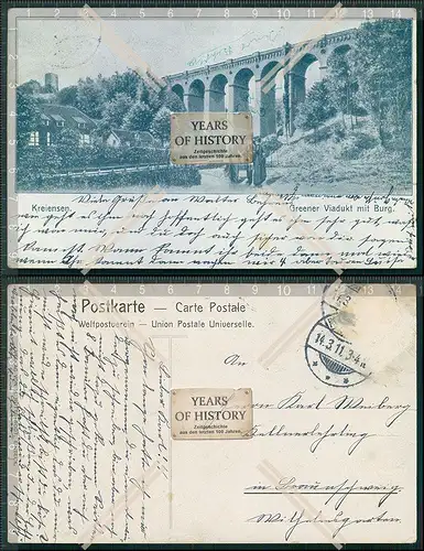 AK Luhetal Viadukt Flecken Greene Niedersachsen Eisenbahn-Viadukt Luhetal 1911 