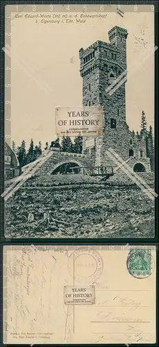 AK Elgersburg in Thüringen, Hohe Warte Carl Eduard Warte 1911 gelaufen