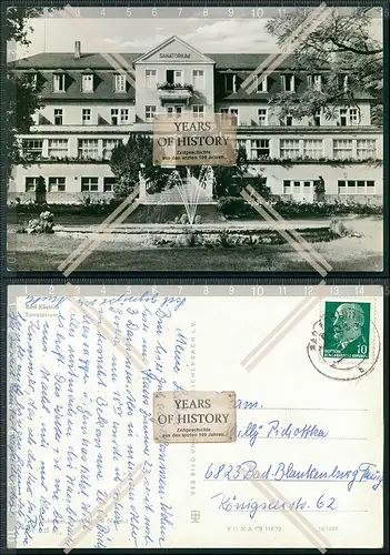 Foto AK Bad Köstritz Thüringen Sanatorium Außenansicht Brunnen Karte in der
