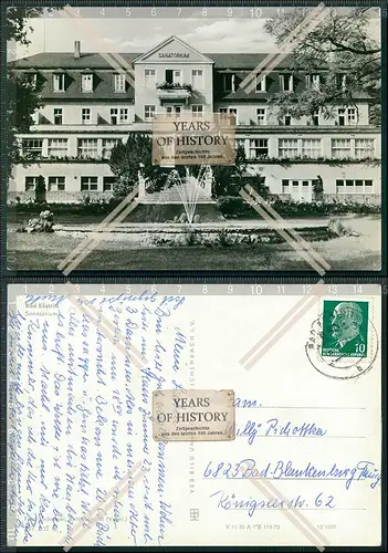 Foto AK Bad Köstritz Thüringen Sanatorium Außenansicht Brunnen Karte in der 