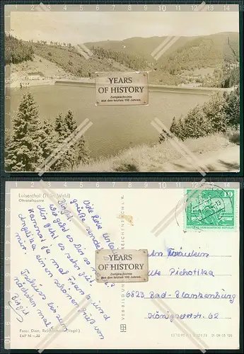 Foto AK Luisenthal Thüringen Wald Ohratalsperre Karte in der DDR gelaufen