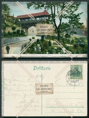 AK Wiesbaden Heidenmauer Römisches Tor Römertor  1907 gelaufen