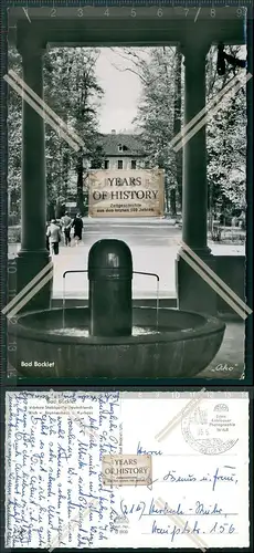 Foto AK Bad Bocklet Unterfranken Stahlquelle Brunnen Schloss Kurhaus Brunnenhau