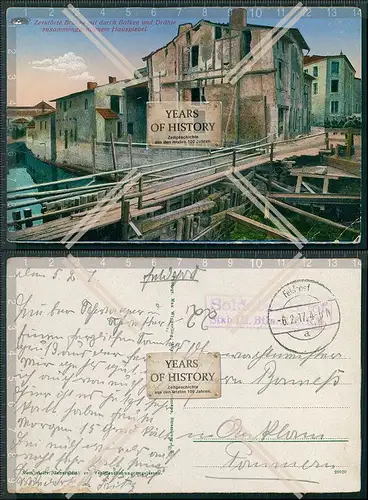 AK Wisch Wich Vic-sur-Siele Lothringen Feldpost gel. 1917 zerstörte Brücke H�