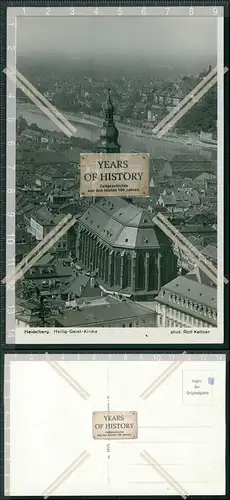 Foto AK Heidelberg Heilig Geist Kirche 1940