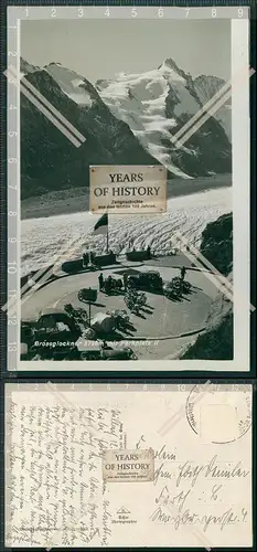 Foto AK Großglockner Hochalpenstraße Pkw Fahrzeug Mercedes Motorrad 1936 Park