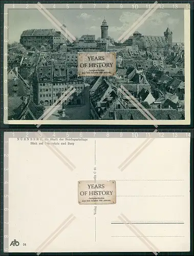 AK Nürnberg Blick auf Dürerplatz und Burg 1939